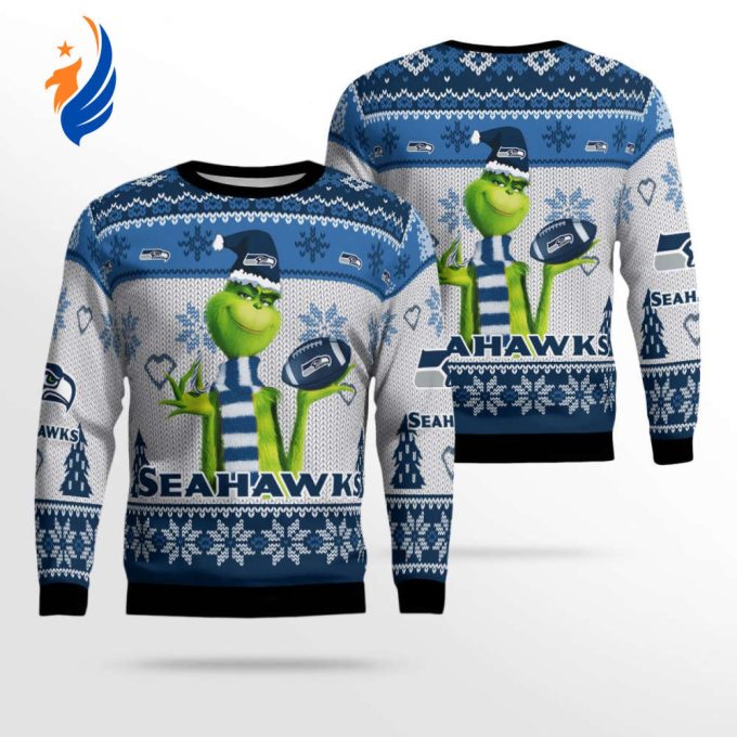 Seattle Seahawks The Grinches Christmas AOP Ugly Sweater