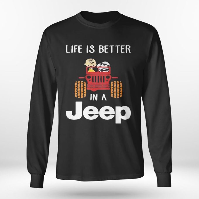 Life Is Better in a Jeep T-shirt: Snoopy & Charlie Brown Design