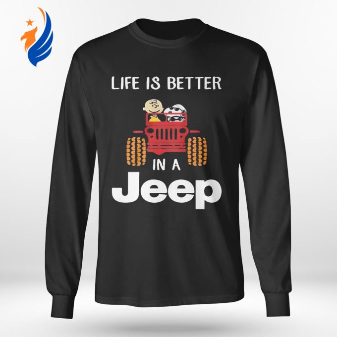 Life Is Better in a Jeep T-shirt: Snoopy & Charlie Brown Design