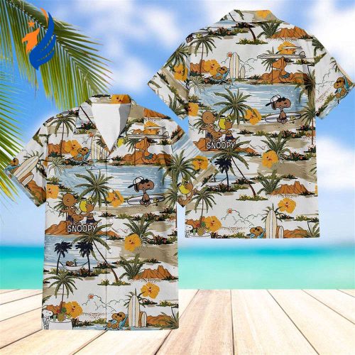 Snoopy and Friends Hawaiian Shirt & Beach Shorts: Brown Fun & Stylish for Beach Lovers Snoopy and Friends Hawaiian Shirt & Beach Shorts: Brown Fun & Stylish for Beach Lovers