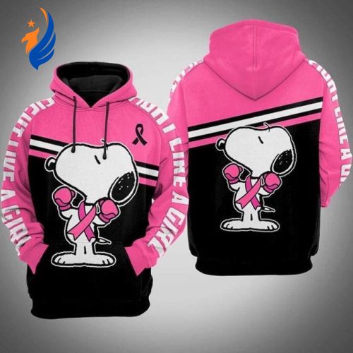 Snoopy Breast Cancer Awareness Fight Like A Girl All Over Print Hoodie 127 Snoopy Breast Cancer Awareness Fight Like A Girl All Over Print Hoodie 127