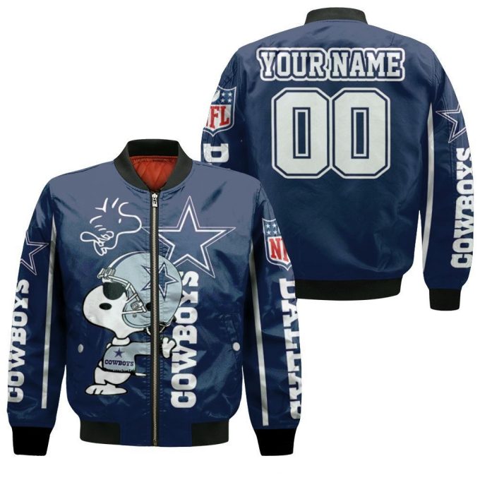 Snoopy Dallas Cowboys Fans Personalized Bomber Jacket  – Gift for Men Women