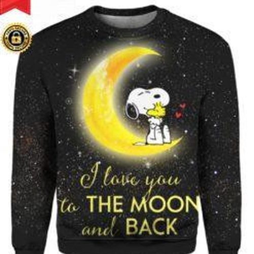 Snoopy I Love You To The Moon And Back 3D Shirt Sweater Hoodie 3D All Over Print Hoodie, Zip-up Hoodie