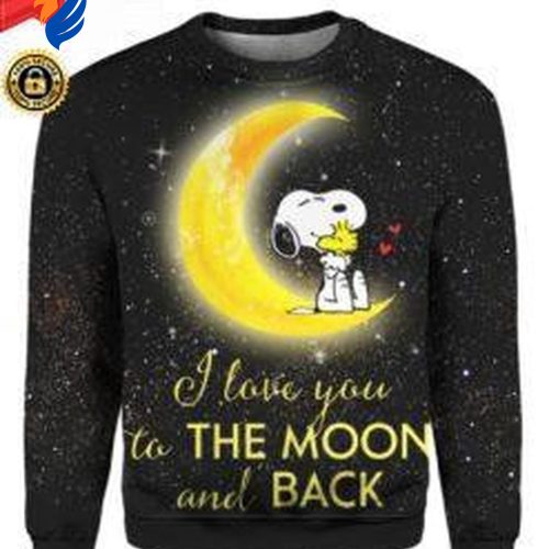 Snoopy I Love You To The Moon And Back 3D Shirt Sweater Hoodie 3D All Over Print Hoodie, Zip-up Hoodie