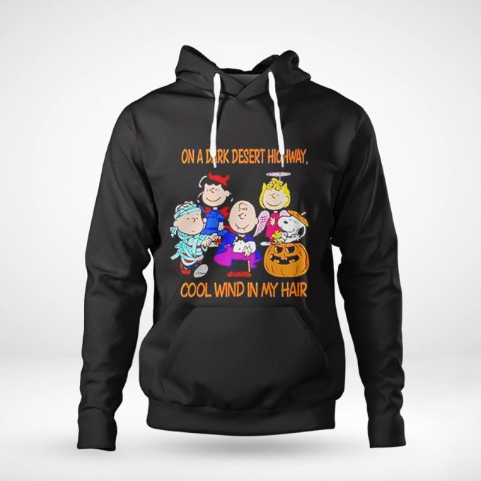 Snoopy Halloween Shirt: Dark Desert Highway Jeep Design with Cool Wind & Peanut Theme
