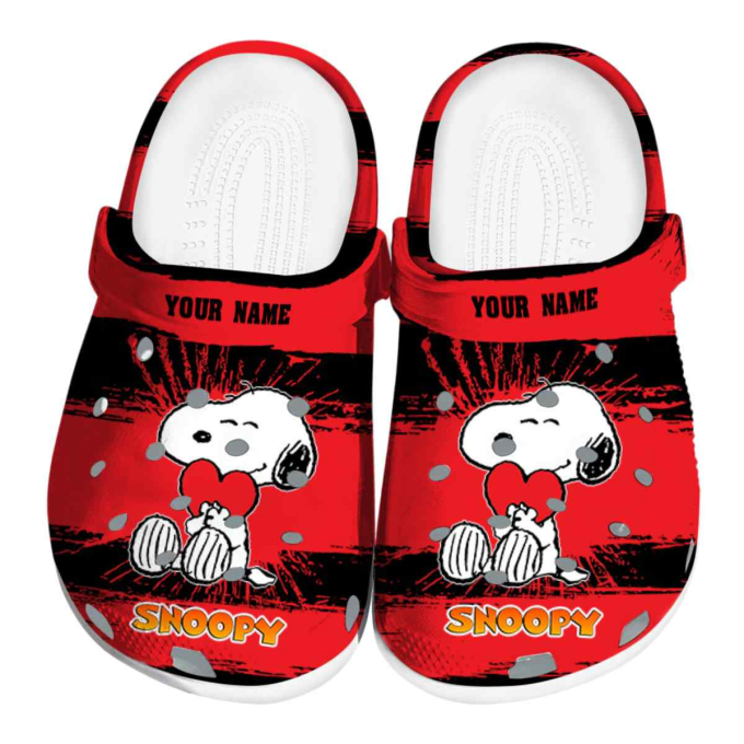 Special Design Snoopy Red Color Clogs Shoes