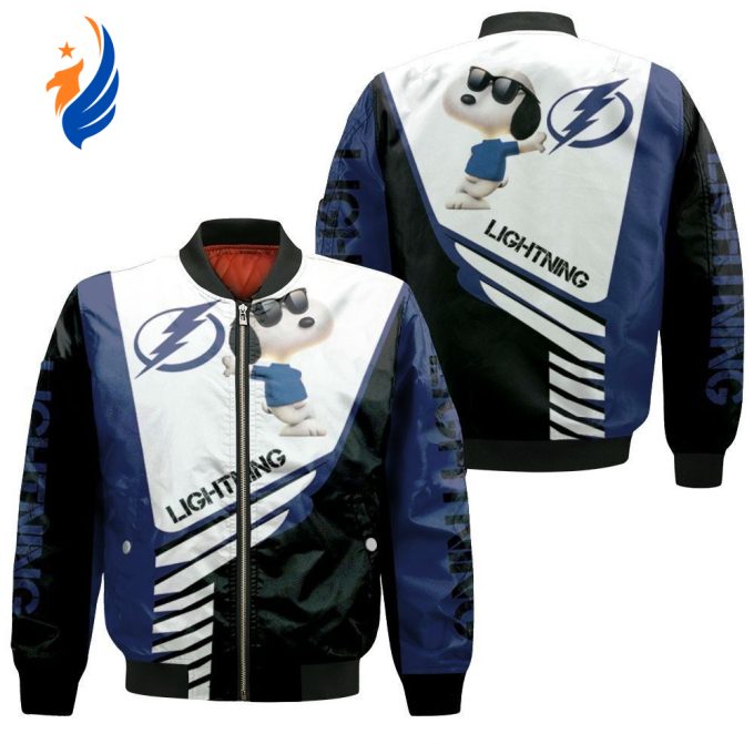 Tampa Bay Lightning Snoopy For Fans Bomber Jacket  – Gift for Men Women