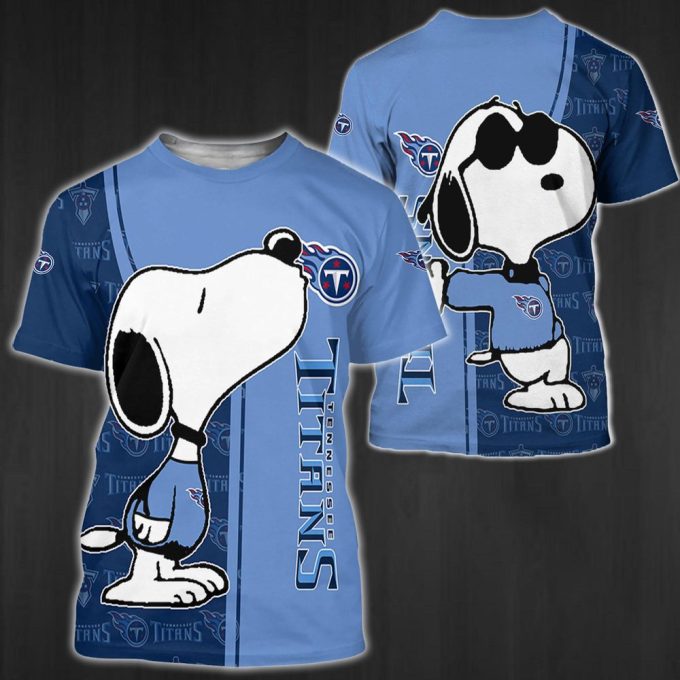 Tennessee Titans NFL Snoopy 3d All Over Printed Hoodie