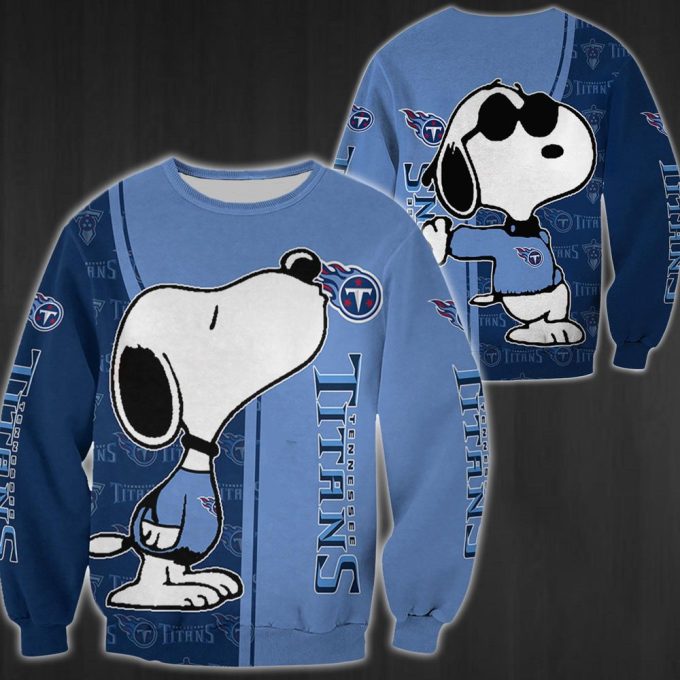 Tennessee Titans NFL Snoopy 3d All Over Printed Hoodie