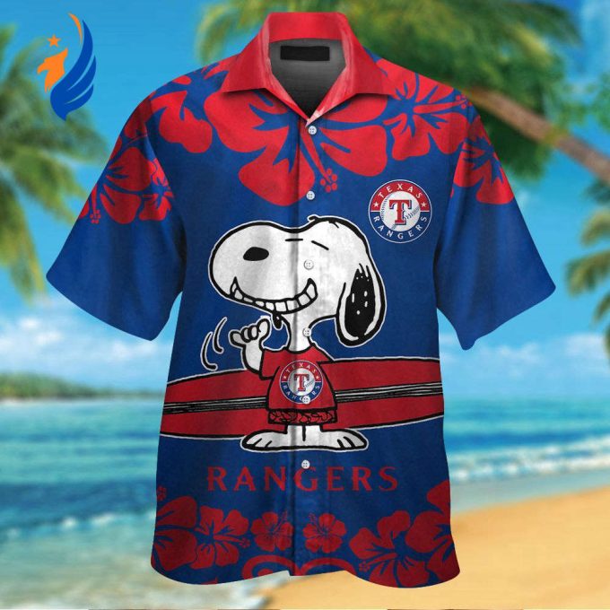 Texas Rangers & Snoopy Hawaiian Shirt: Show Your Team Spirit with this Fun and Stylish Collab!
