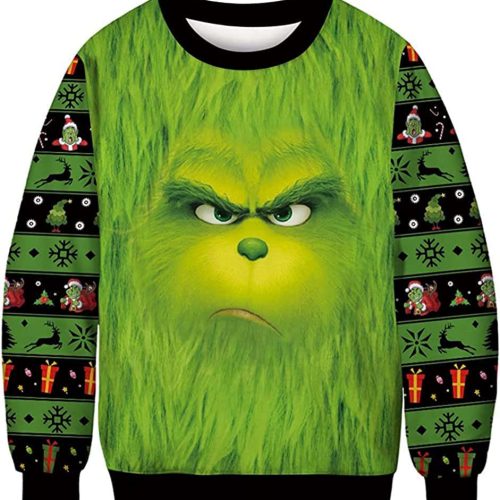 The Grinches Face Ugly Christmas Sweater The Grinches Face Ugly Christmas Sweater