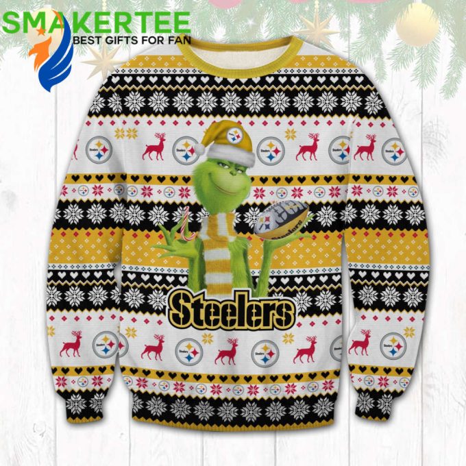 The Grinches Pittsburgh Steelers Ugly Christmas Sweater
