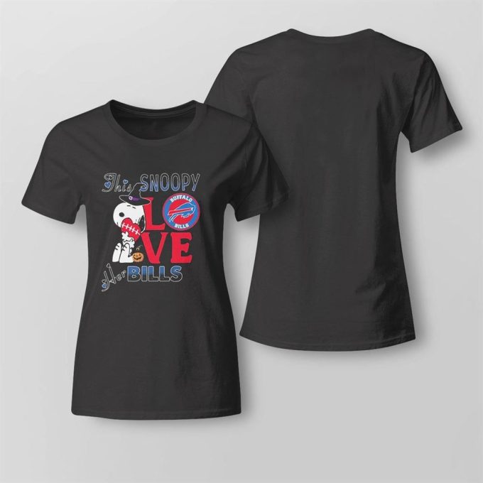 Snoopy Love Her Buffalo Bills T-Shirt: Show Your Support with this Cute and Comfy NFL Tee!