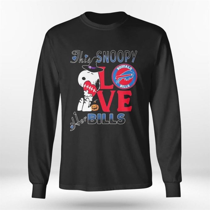 Snoopy Love Her Buffalo Bills T-Shirt: Show Your Support with this Cute and Comfy NFL Tee!