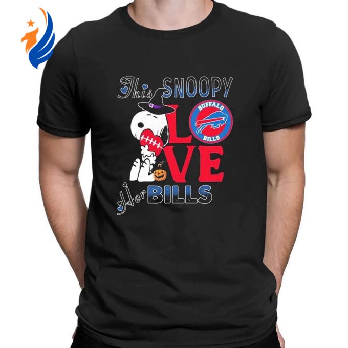 Snoopy Love Her Buffalo Bills T-Shirt: Show Your Support with this Cute and Comfy NFL Tee! Snoopy Love Her Buffalo Bills T-Shirt: Show Your Support with this Cute and Comfy NFL Tee!