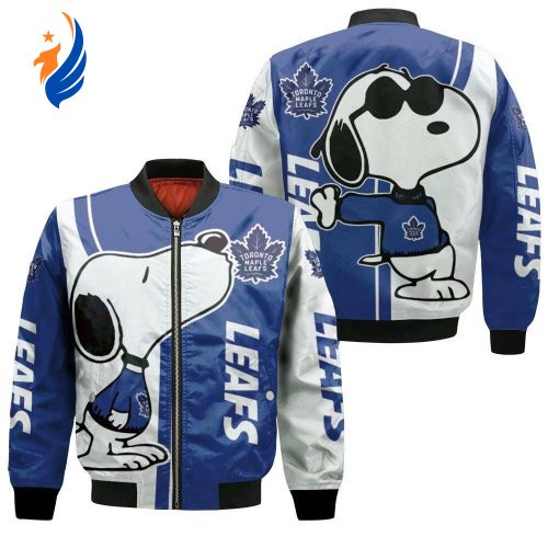 Toronto Maple Leafs Snoopy Lover Bomber Jacket  – Gift for Men Women