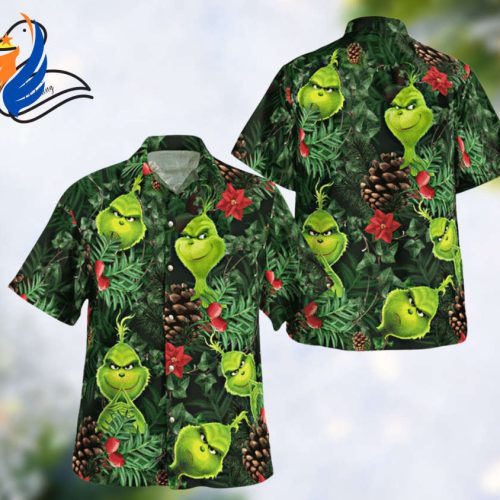 Tropical Grinches All Over Print Santa Claus Hawaiian Shirt Tropical Grinches All Over Print Santa Claus Hawaiian Shirt
