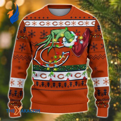 Ugly Christmas Sweater Chicago-Bears, Go Chicago-Bears Grinches Christmas Snowflakes Orange Ugly Christmas Sweater Chicago-Bears, Go Chicago-Bears Grinches Christmas Snowflakes Orange