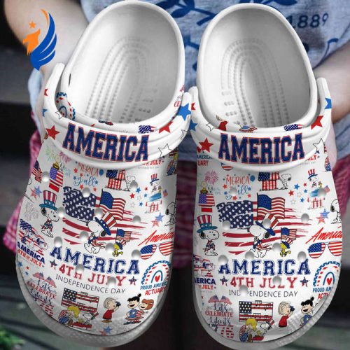 Unique Clogs The 4th Of July America Snoopy Clogs Unique Clogs The 4th Of July America Snoopy Clogs