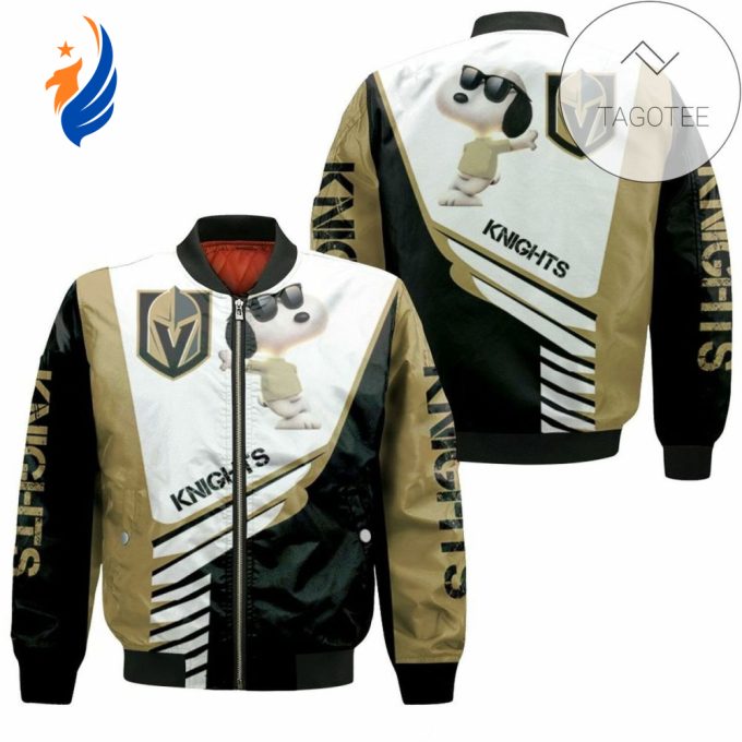 Vegas Golden Knights Snoopy For Fans 3D Bomber Jacket Vegas Golden Knights Snoopy For Fans 3D Bomber Jacket