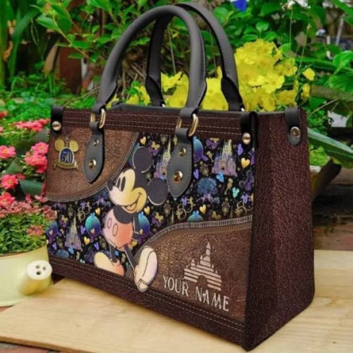 Vintage Mickey Leather Bag hand bag,Mickey Woman Purses,Mickey Lover’s Handbag,Custom NAme Leather Bag,Personalized Bag,Vintage Bag