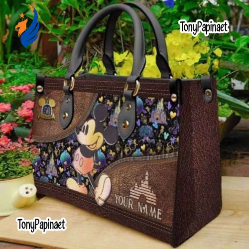 Vintage Mickey Leather Bag hand bag,Mickey Woman Purses,Mickey Lover’s Handbag,Custom NAme Leather Bag,Personalized Bag,Vintage Bag