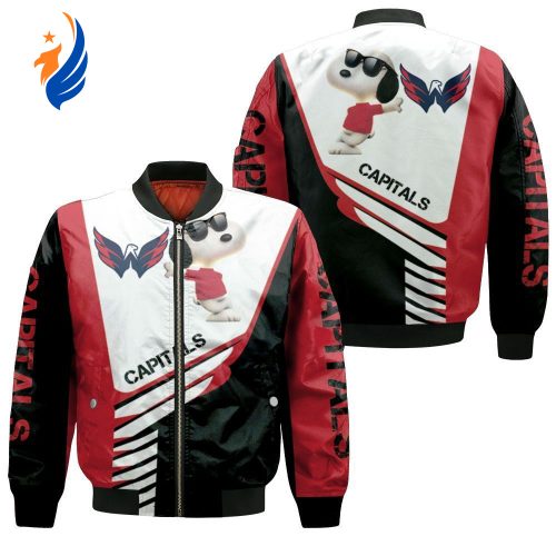 Washington Capitals Snoopy For Fans Bomber Jacket  – Gift for Men Women Washington Capitals Snoopy For Fans Bomber Jacket  – Gift for Men Women