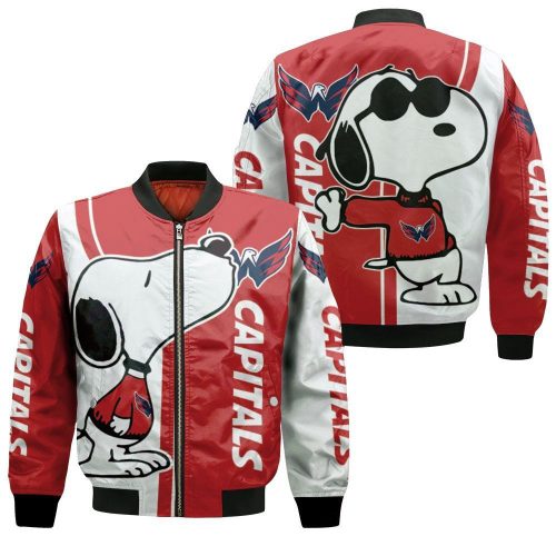 Washington Capitals Snoopy Lover Bomber Jacket  – Gift for Men Women Washington Capitals Snoopy Lover Bomber Jacket  – Gift for Men Women