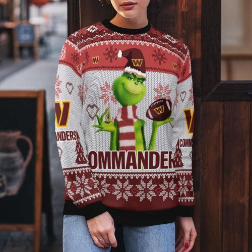 Washington Commanders The Grinches Christmas AOP Ugly Sweater Washington Commanders The Grinches Christmas AOP Ugly Sweater