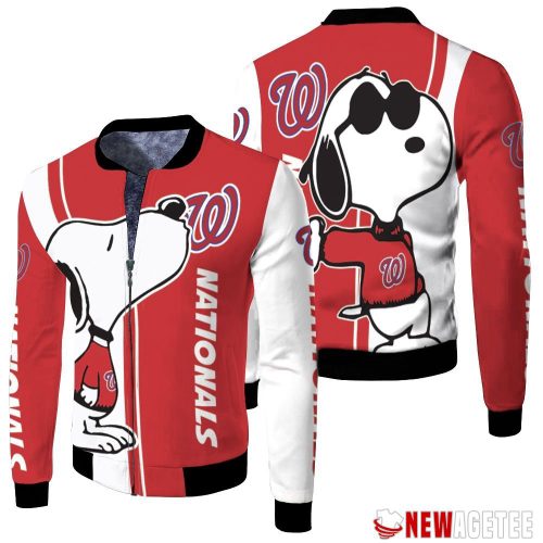 Washington Nationals Snoopy Fleece Bomber Jacket Washington Nationals Snoopy Fleece Bomber Jacket