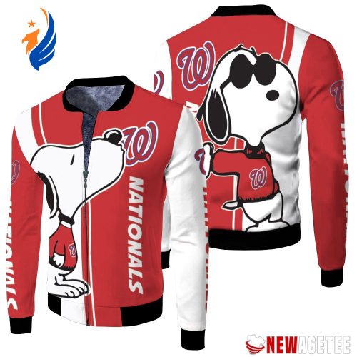 Washington Nationals Snoopy Fleece Bomber Jacket Washington Nationals Snoopy Fleece Bomber Jacket