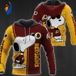 Washington Redskins NFL Snoopy 3d All Over Printed Hoodie Washington Redskins NFL Snoopy 3d All Over Printed Hoodie