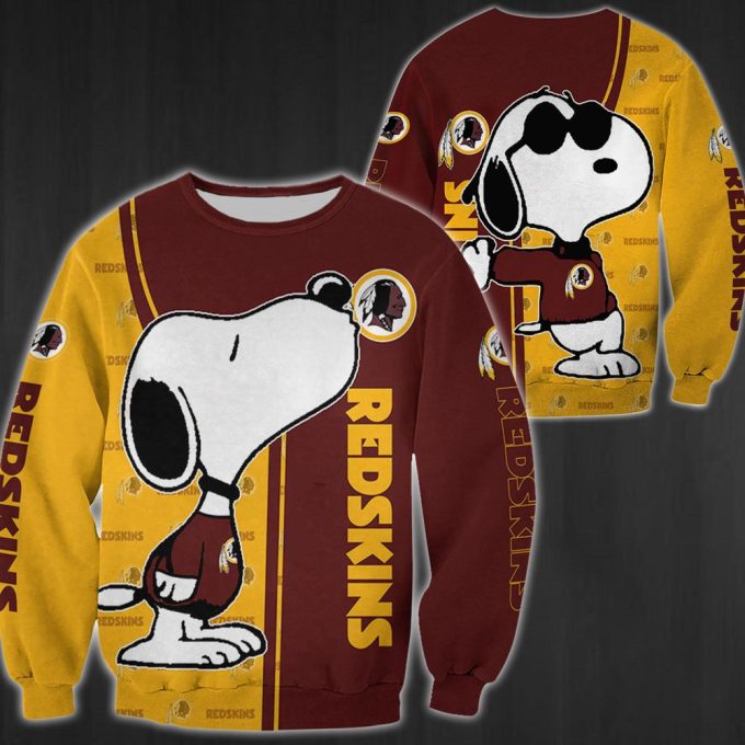 Washington Redskins NFL Snoopy 3d All Over Printed Hoodie