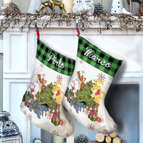 Disney Christmas Decor: Winnie the Pooh Stocking – Festive Disney Stocking for Christmas Celebrations