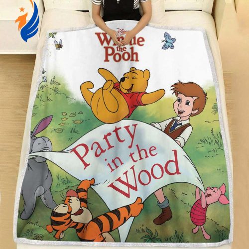 Winnie The Pooh and Friends Sherpa Fleece Quilt Blanket BL1872