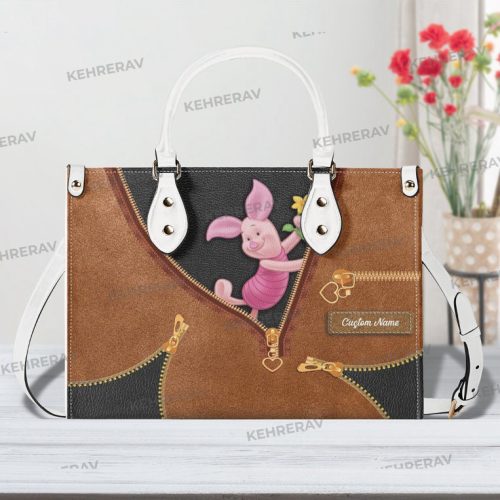 Winnie the Pooh Piglet Leather Handbag: Custom Women s Purse for Piglet Lovers Handmade with Love