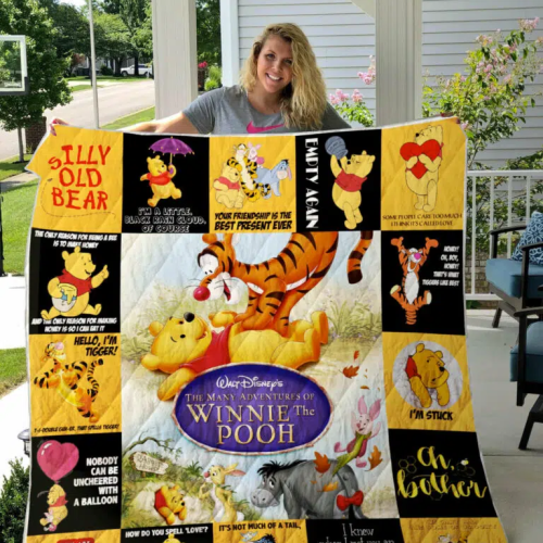 Winnie The Pooh Quilt Blanket For Fans Home Decor Gift 1g