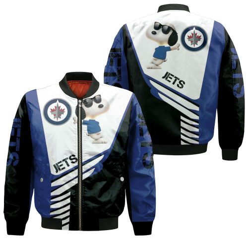 Winnipeg Jets Snoopy For Fans Bomber Jacket Winnipeg Jets Snoopy For Fans Bomber Jacket