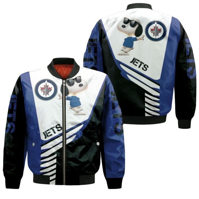 Winnipeg Jets Snoopy For Fans Bomber Jacket