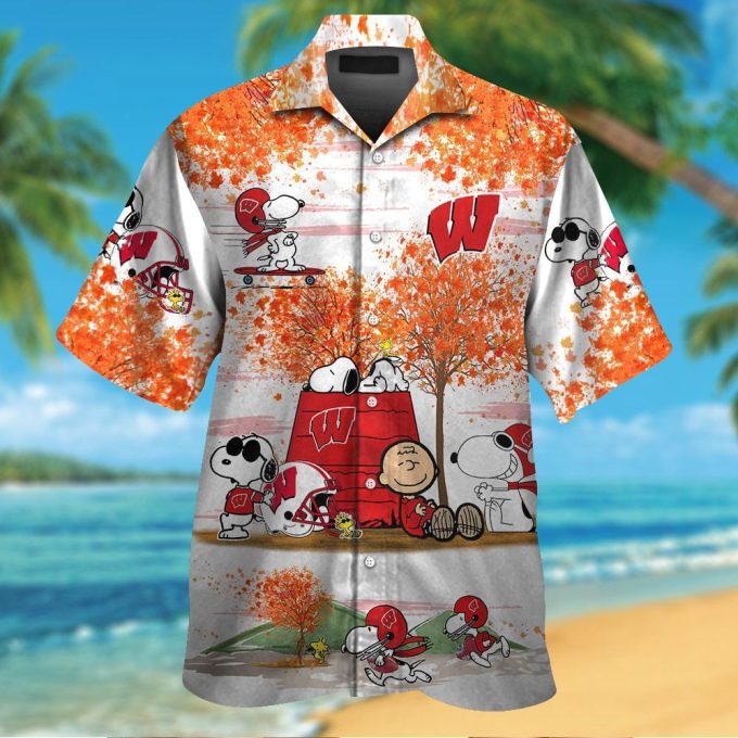 Cheer on Wisconsin Badgers in Style with Snoopy Hawaiian Shirt #3 – Limited Edition!