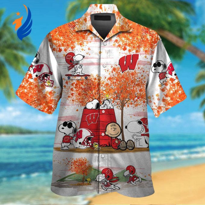 Cheer on Wisconsin Badgers in Style with Snoopy Hawaiian Shirt #3 – Limited Edition!