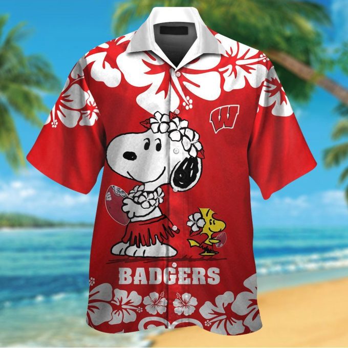 Get in the Game with Wisconsin Badgers & Snoopy Hawaiian Shirt – Limited Edition Fun & Fan Gear