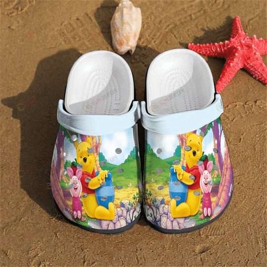 Winnie Pooh CuteClogs-Shoes Classic Clogs Shoes In Mint White Winnie Pooh CuteClogs-Shoes Classic Clogs Shoes In Mint White