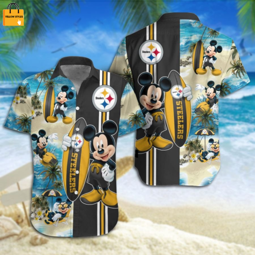 Pittsburgh Steelers Mickey Mouse Hawaiian Shirt Beach Short – Perfect Fan Gear for Summer Fun!