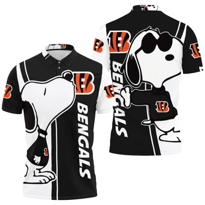 Mens & Womens Cincinnati Bengals Snoopy Lover 3D Printed Polo Shirt