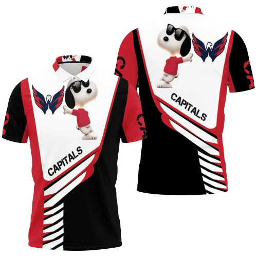 Mens & Womens Carolina Hurricanes Snoopy Lover 3d Printed All Over Print Polo Shirt Mens & Womens Washington Capitals Snoopy For Fans 3D All Over Print Polo Shirt