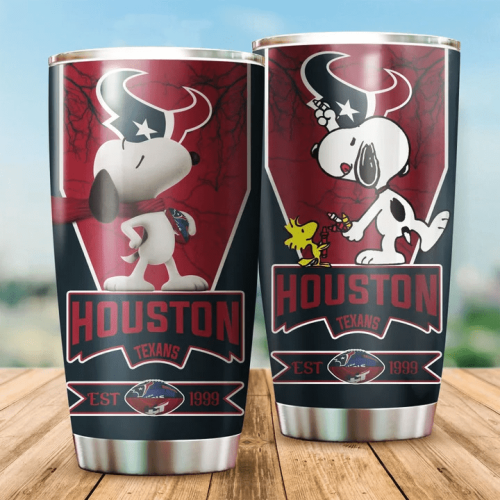 Snoopy And Woodstocks Houston Texans – Stainless Steel Tumbler