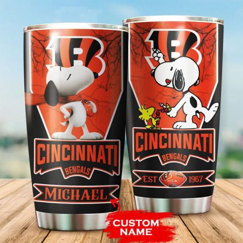 Snoopy And Woodstocks Houston Texans – Stainless Steel Tumbler Personalized Cincinnati Bengals Snoopy - Stainless Steel Tumbler