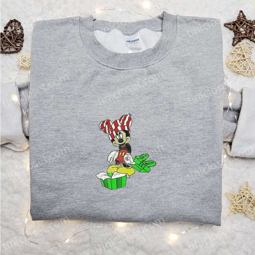 Disney Christmas Gifts: Mickey Wearing Gift Hat Shirt & Characters Hoodie – Perfect Family Presents