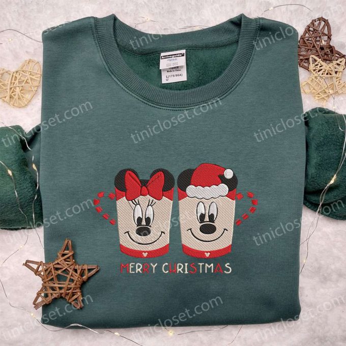 Mickey Minnie Cup Christmas Embroidered Shirt – Disney T-shirt Perfect Couples Christmas Gift Mickey Minnie Cup Christmas Embroidered Shirt – Disney T-shirt Perfect Couples Christmas Gift